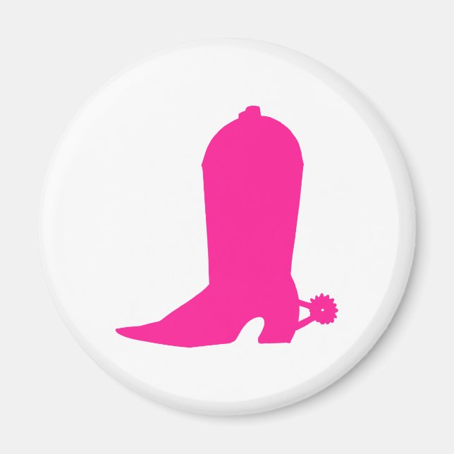 Pink Cowgirl Boot Magnet (Front)