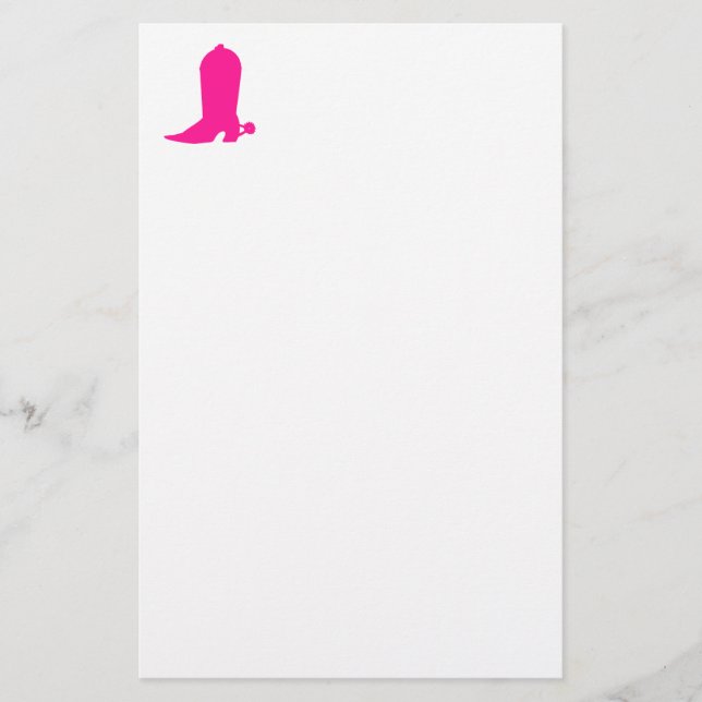 Pink Cowgirl Boot Stationery (Front)