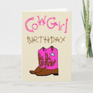 Pink Cowgirl Boots Birthday Invitation