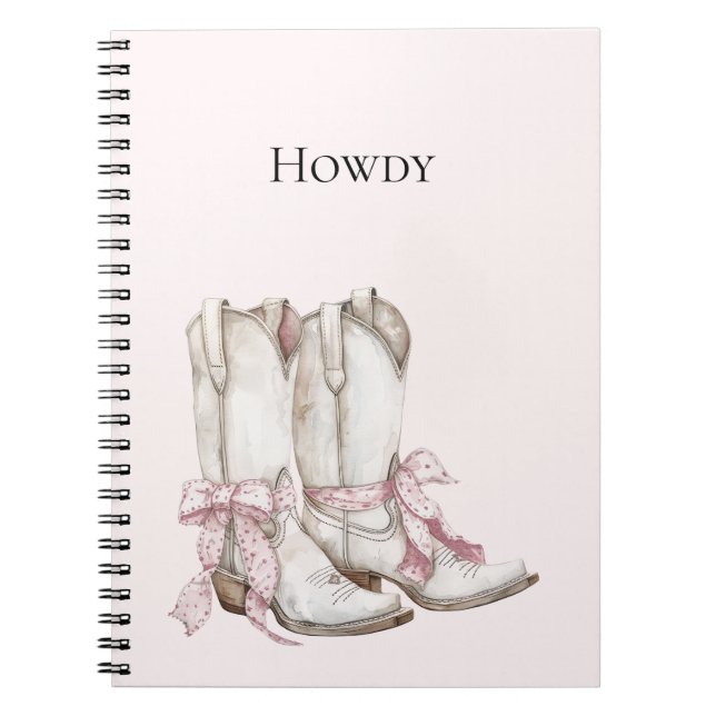 Pink Cowgirl Boots Notebook (Front)
