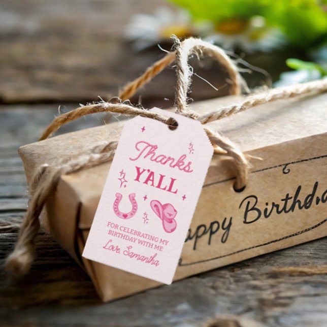 Pink Cowgirl Boots Rodeo  Gift Tags (Creator Uploaded)