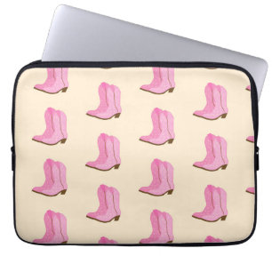 Pink Cowgirl Cowboy Boots Country Texas Ranch Laptop Sleeve
