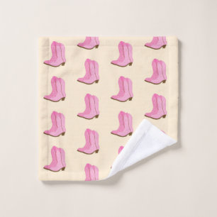 Pink Cowgirl Cowboy Boots Country Texas Ranch Wash Cloth