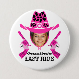 Pink Cowgirl Custom Photo 7.5 Cm Round Badge