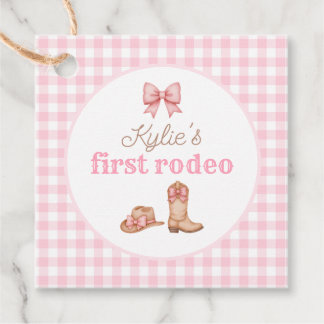 Pink Cowgirl First Rodeo 1st Birthday Thank You Favour Tags