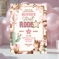 Pink Cowgirl Girl First Rodeo Birthday