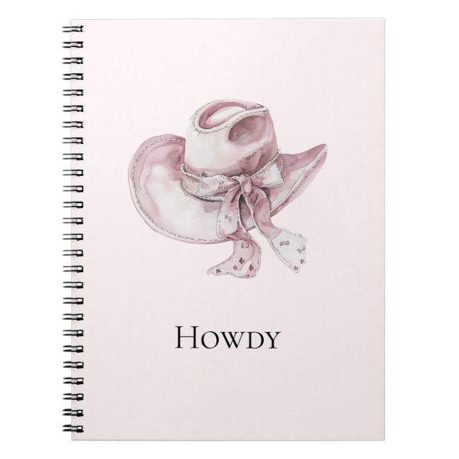 Pink Cowgirl Hat   Notebook (Front)