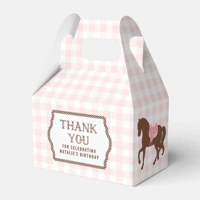 Pink Cowgirl | Horse Silhouette | Birthday  Favour Box (Front Side)