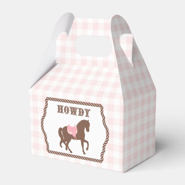 Pink Cowgirl | Horse Silhouette | Birthday  Favour Box (Front Side)