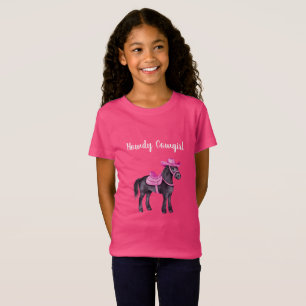Pink Cowgirl Howdy Horse T-Shirt