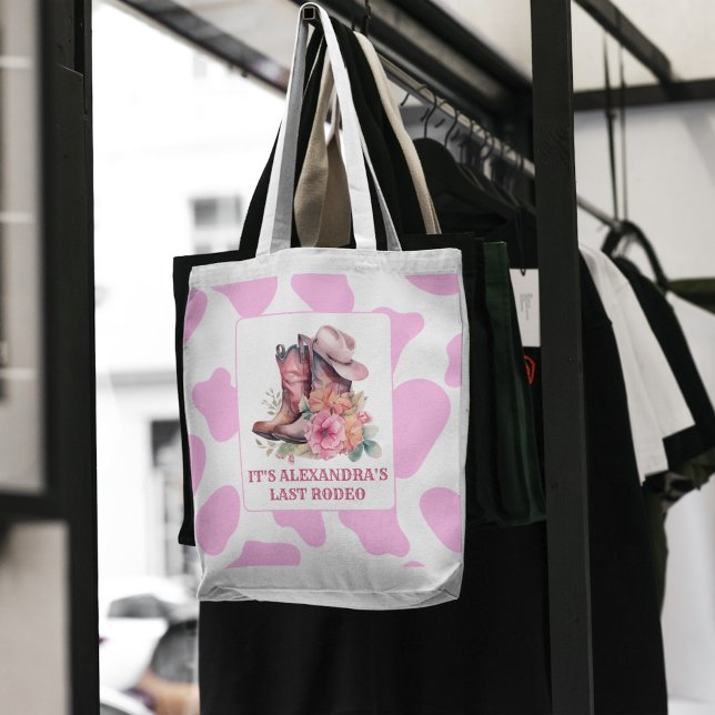 Pink Cowgirl Nashville Let's Go Girls Bachelorette Tote Bag (Creator Uploaded)
