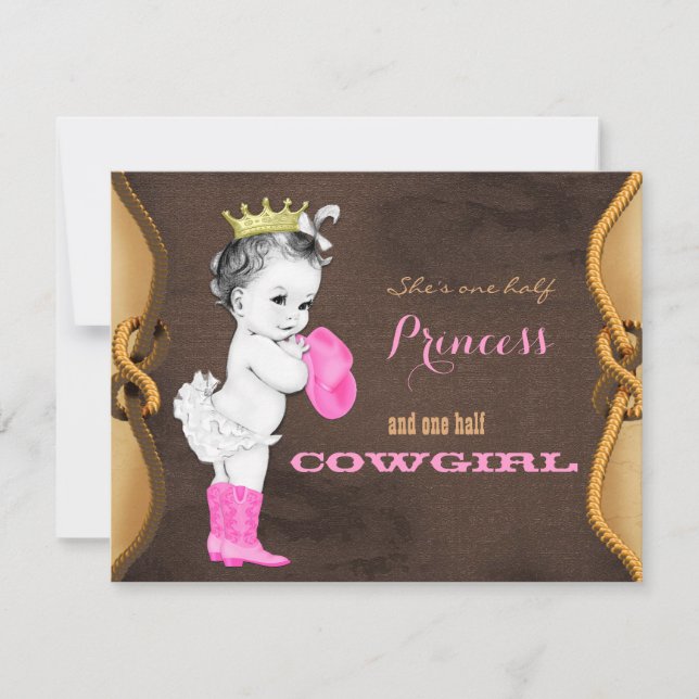 Pink Cowgirl Princess Baby Shower Invitation (Front)