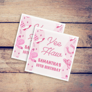 Pink Cowgirl Rodeo Birthday Party Napkin