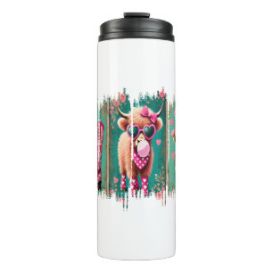 Pink Cowgirl Valentine Png, Heart Png Thermal Tumbler