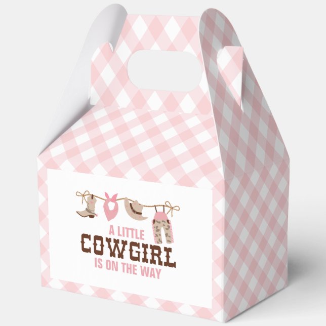 Pink Cowgirl Western Baby Shower Favour Box (Front)