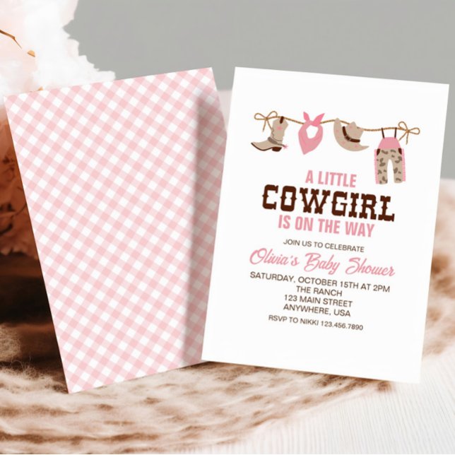 Pink Cowgirl Western Baby Shower Invitation (Creator Uploaded)