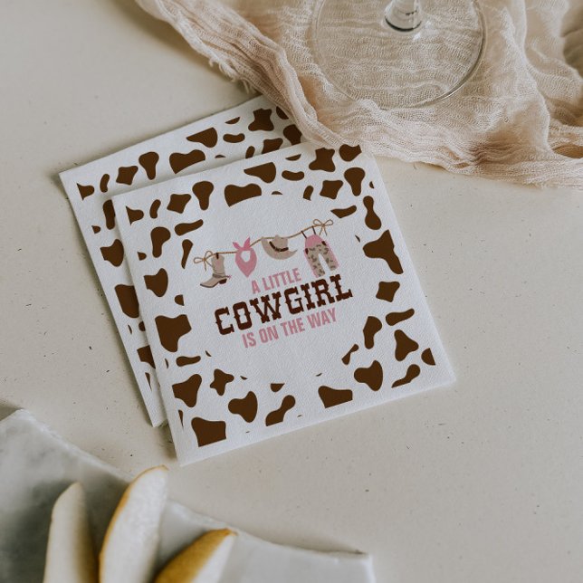 Pink Cowgirl Western Baby Shower Napkin (Creator Uploaded)