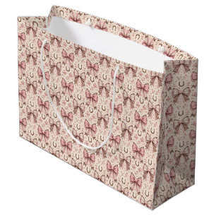 Pink Cowgirl Western Birthday Baby Bridal Shower Large Gift Bag