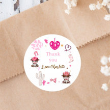 Pink Cowgirl Western Highland Cow Birthday