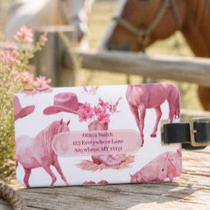Pink Cowgirl Western  Luggage Tag