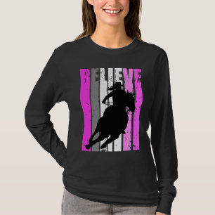 Pink Cowgirls Horse Riding Rider Retro Vintage Cow T-Shirt