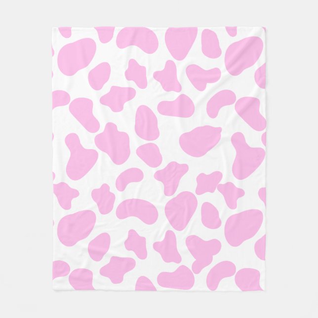 Pink Cowprint Fleece Blanket (Front)