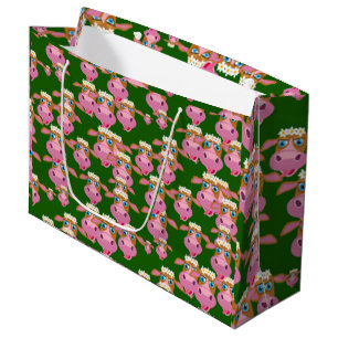 Pink Cows Large Gift Bag