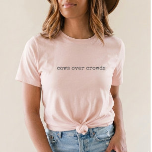  Pink cows over crowds Farm Animal Country funny T-Shirt