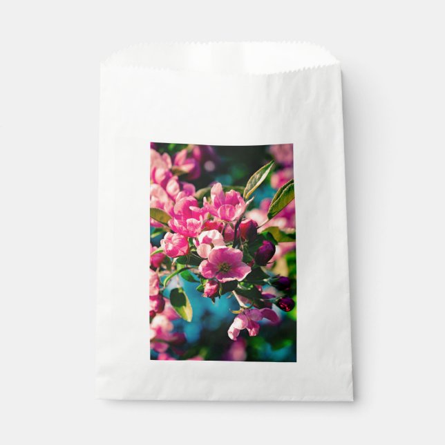 Pink Crab Apple Flowers Favour Bags (Front)