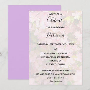 Pink Crabapples Blossoms Bridal Shower Invitation