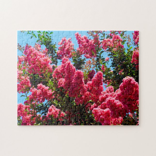 Pink Crape Myrtle Flowers Photography Jigsaw Puzzle (Horizontal)