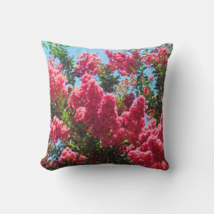 Pink Crape Myrtle Tree Flowers Photography Cushion