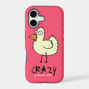 PINK Crazy Chicken Lady Cartoon Hen