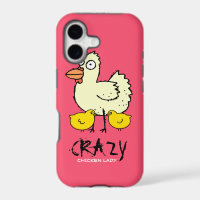 PINK Crazy Chicken Lady Cartoon Hen