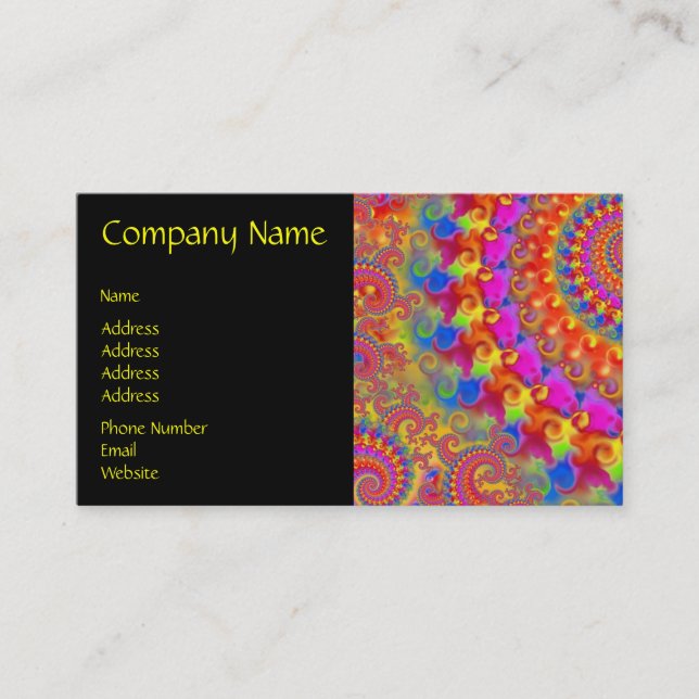 Pink Crazy Fractal Business Card (Front)