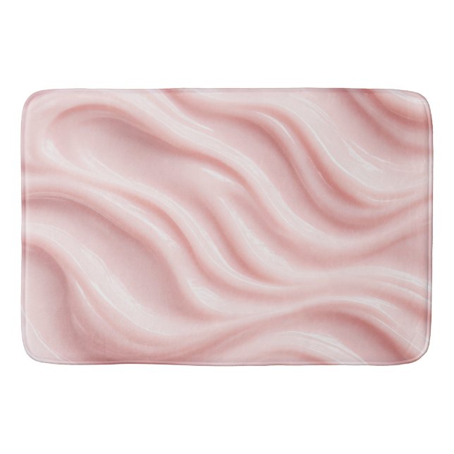 Pink Cream Abstract Design Bath Mat (Front)