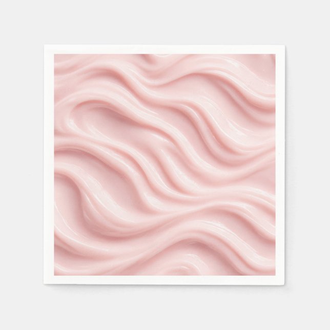 Pink Cream Abstract Design Napkin (Front)