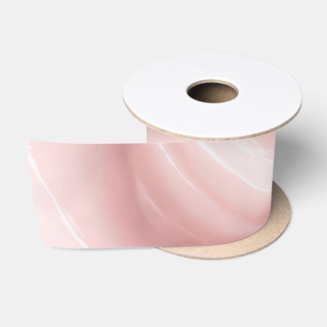 Pink Cream Abstract Design Satin Ribbon (Spool)