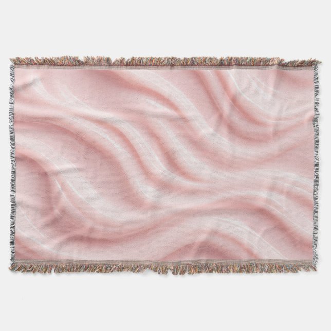 Pink Cream Abstract Design Throw Blanket (Front)