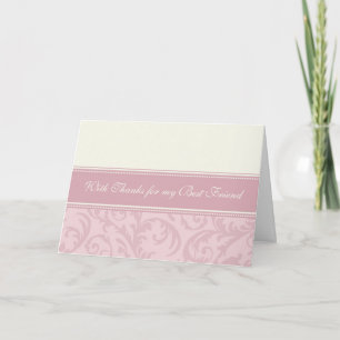 Pink Cream Best Friend Thank You Bridesmaid Card