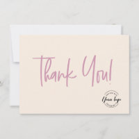 Pink Cream black Company Logo Social Thank You