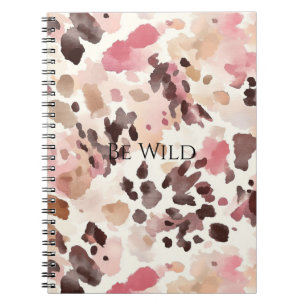 Pink Cream Brown Leopard   Notebook