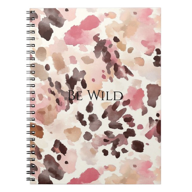 Pink Cream Brown Leopard   Notebook (Front)