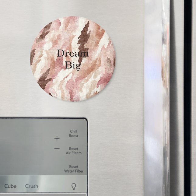 Pink Cream Chocolate Brown Abstract  Magnet (In Situ (Fridge))
