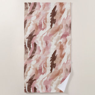 Pink Cream Chocolate Brown Beach Towel