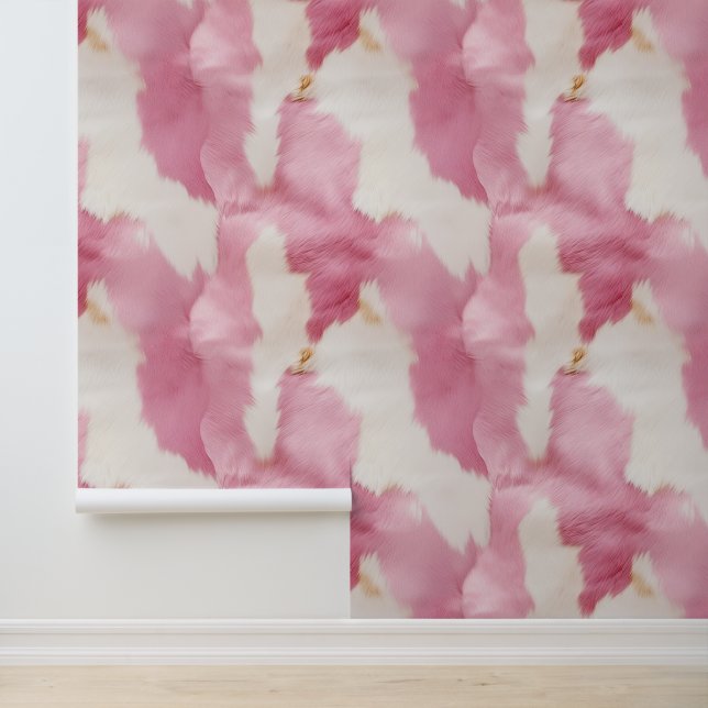Pink Cream Cowgirl Cowhide Wallpaper (Application)