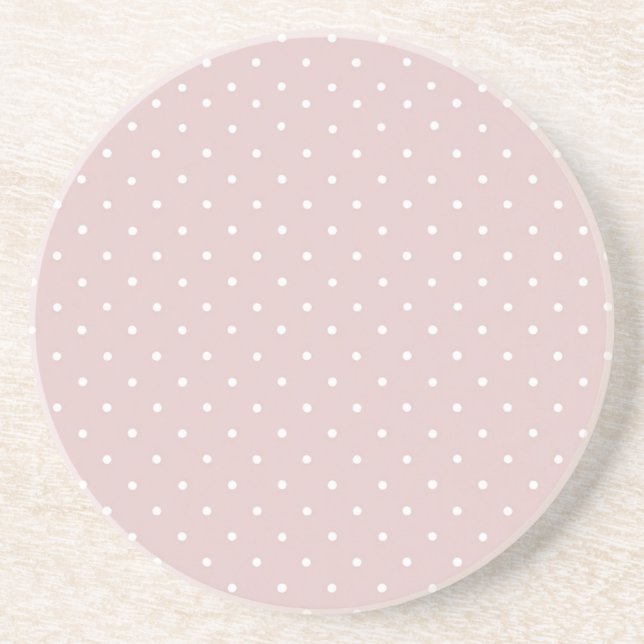 Pink Cream Dots Whimsical  Coaster (Front)