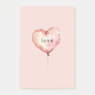 Pink Cream Heart Balloon Post-it Notes