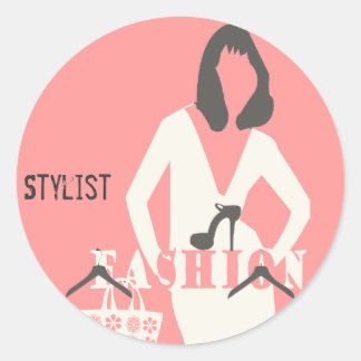 Pink Cream Posher Influencer Girly Fashion Stylist Classic Round Sticker