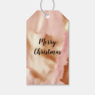 Pink Cream Tan Southwest Cowgirl Cowhide Gift Tags